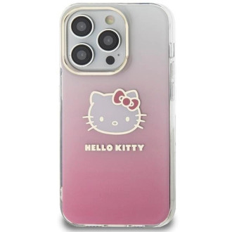Pouzdro Hello Kitty IML Gradient Electrop Kitty Head pro iPhone 14 Pro - růžové