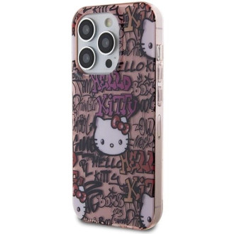 Pouzdro Hello Kitty IML Tags Graffiti pro iPhone 14 Pro - růžové