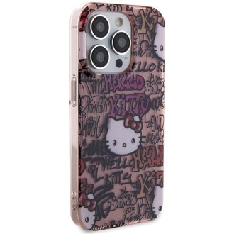 Pouzdro Hello Kitty IML Tags Graffiti pro iPhone 14 Pro - růžové