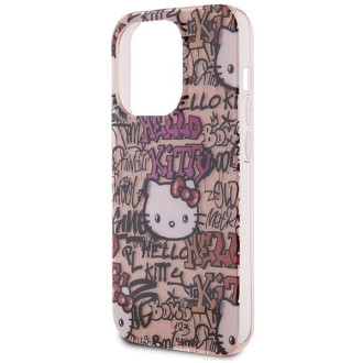 Pouzdro Hello Kitty IML Tags Graffiti pro iPhone 14 Pro - růžové