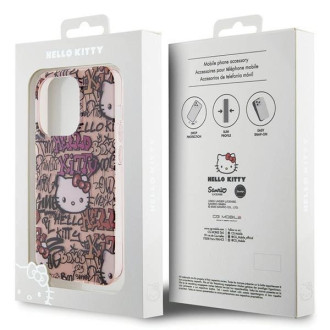 Pouzdro Hello Kitty IML Tags Graffiti pro iPhone 14 Pro - růžové