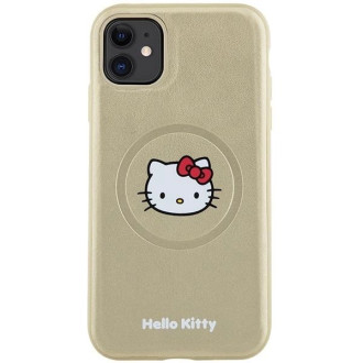 Hello Kitty kožené pouzdro Kitty Head MagSafe pro iPhone 11 / Xr - zlaté