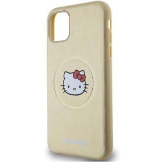 Hello Kitty kožené pouzdro Kitty Head MagSafe pro iPhone 11 / Xr - zlaté