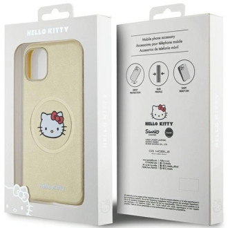 Hello Kitty kožené pouzdro Kitty Head MagSafe pro iPhone 11 / Xr - zlaté