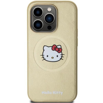 Hello Kitty kožené pouzdro Kitty Head MagSafe pro iPhone 13 Pro Max - zlaté