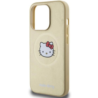 Hello Kitty kožené pouzdro Kitty Head MagSafe pro iPhone 13 Pro Max - zlaté