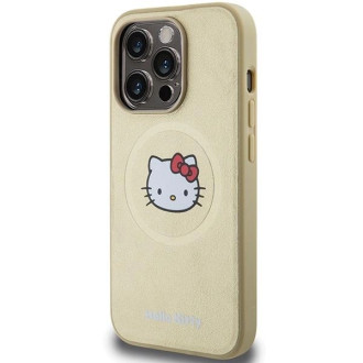 Hello Kitty kožené pouzdro Kitty Head MagSafe pro iPhone 14 Pro Max - zlaté