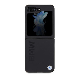 Kožené pouzdro BMW Hot Stamp pro Samsung Galaxy Z Flip 5 - černé