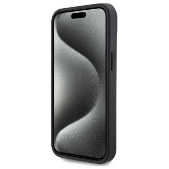 Pouzdro Ferrari Perforated Waves Metal Logo pro iPhone 15 / 14 / 13 - černé
