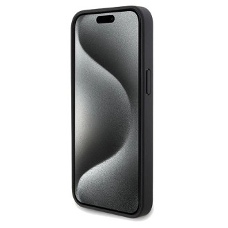 Pouzdro Ferrari Perforated Waves Metal Logo pro iPhone 15 Pro Max - černé