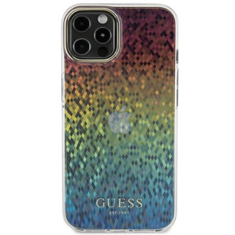 Guess IML Faceted Mirror Disco Iridescent pouzdro pro iPhone 12/12 Pro - vícebarevné