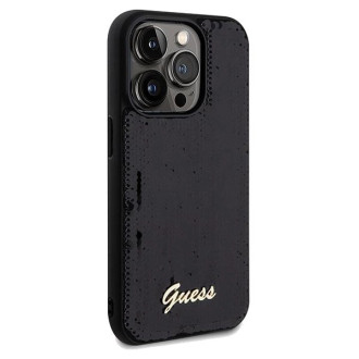Guess Sequin Script Kovové pouzdro pro iPhone 14 Pro - černé