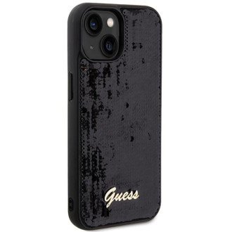 Guess Sequin Script Kovové pouzdro pro iPhone 14 / 15 / 13 - černé