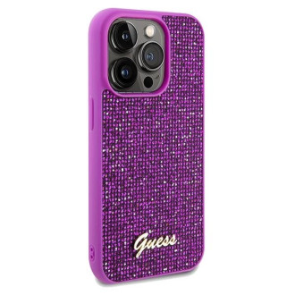 Pouzdro Guess Disco Metal Script pro iPhone 14 Pro Max - fuchsiové