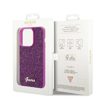 Pouzdro Guess Disco Metal Script pro iPhone 14 Pro Max - fuchsiové