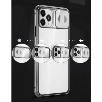 Wozinsky Magnetic Cam Slider Case Full Body Cover built-in front glass lens rotector for Huawei P40 black