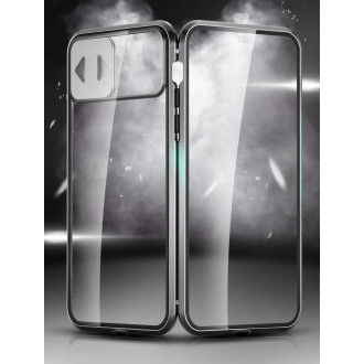 Wozinsky Magnetic Cam Slider Case Full Body Cover built-in front glass lens rotector for Huawei P40 black