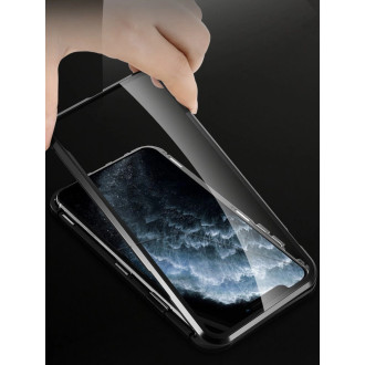 Wozinsky Magnetic Cam Slider Case Full Body Cover built-in front glass lens rotector for Huawei P40 black