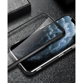 Wozinsky Magnetic Cam Slider Case Full Body Cover built-in front glass lens rotector for Huawei P40 black