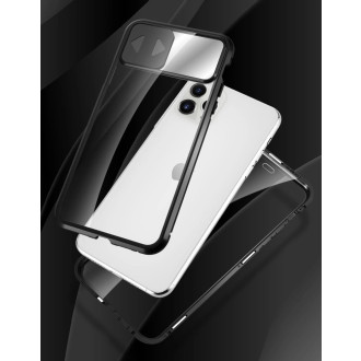 Wozinsky Magnetic Cam Slider Case Full Body Cover built-in front glass lens rotector for Huawei P40 black