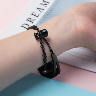Replacment metal band bracelet strap for Xiaomi Mi Band 6 / 5 / 4 / 3 black