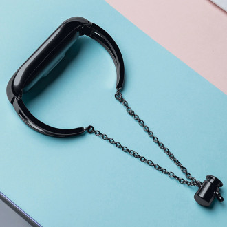 Replacment metal band bracelet strap for Xiaomi Mi Band 6 / 5 / 4 / 3 black