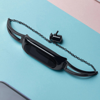 Replacment metal band bracelet strap for Xiaomi Mi Band 6 / 5 / 4 / 3 black