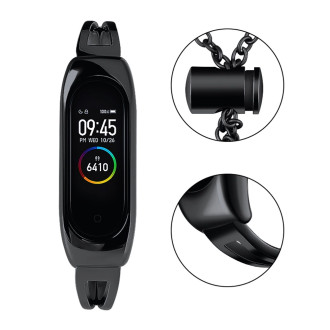 Replacment metal band bracelet strap for Xiaomi Mi Band 6 / 5 / 4 / 3 black