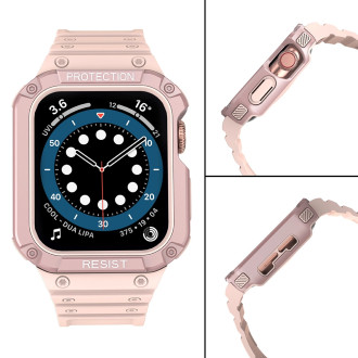 Protect Strap Band Band with Case for Apple Watch 7 / SE (41/40 / 38mm) Case Armored Watch Cover Pink