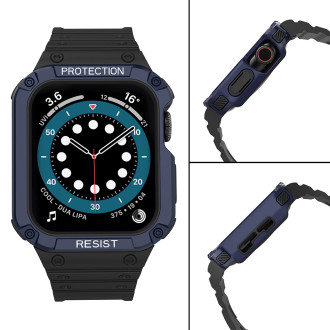 Protect Strap Band Pouzdro Náramek pro Apple Watch 7 / 6 / 5 / 4 / 3 / 2 / SE (45 / 44 / 42 mm) Pouzdro Armor Watch Cover Černá / Modrá