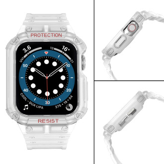 Protect Strap Band Pouzdro Náramek pro Apple Watch 7 / 6 / 5 / 4 / 3 / 2 / SE (45 / 44 / 42 mm) Pouzdro Armor Watch Cover Transparent