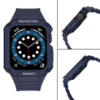 Protect Strap Band Band with Case for Apple Watch 7 / SE (45/44 / 42mm) Case Armored Watch Cover Blue