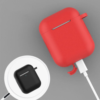 Pouzdro pro AirPods Pro 2 / AirPods Pro Silikonový měkký kryt na sluchátka + přívěsek s přívěskem na klíče s humrovou sponou růžové (pouzdro D)