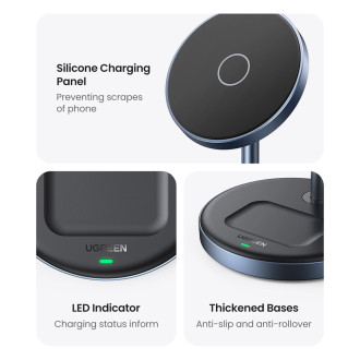 Nabíjecí stanice Ugreen CD317 MagSafe / Qi 2v1 - černá