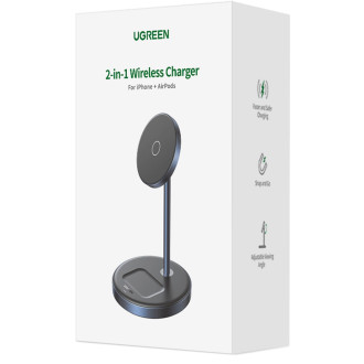 Nabíjecí stanice Ugreen CD317 MagSafe / Qi 2v1 - černá