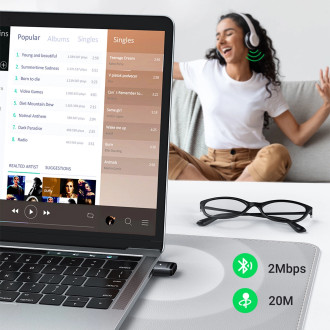 Ugreen CM390 5.0 USB Bluetooth adaptér - černý