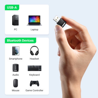 Ugreen CM390 5.0 USB Bluetooth adaptér - černý