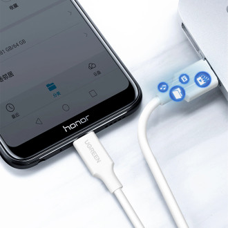 Ugreen US289 USB 2,0 A na Micro USB kabel poniklování 0,25 m bílá