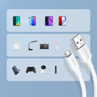 USB - micro USB kabel Ugreen US289 2 m - bílý