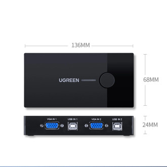 Ugreen 30357 KVM přepínač - černý
