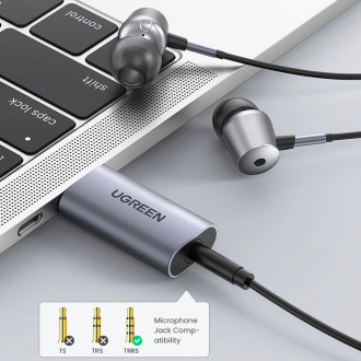 Ugreen CM383 audio adaptér - šedý