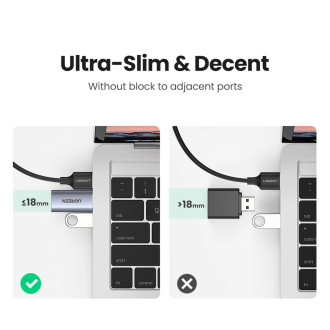 Ugreen CM383 audio adaptér - šedý
