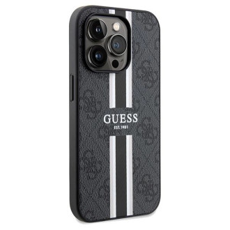 Guess 4G Printed Stripes MagSafe pouzdro pro iPhone 15 Pro - černé