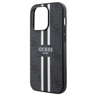 Guess 4G Printed Stripes MagSafe pouzdro pro iPhone 15 Pro - černé