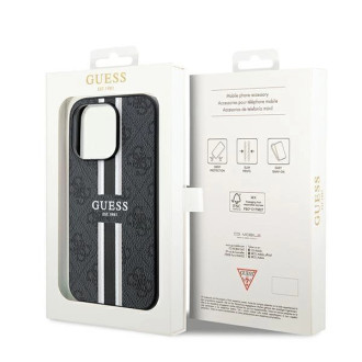 Guess 4G Printed Stripes MagSafe pouzdro pro iPhone 15 Pro - černé