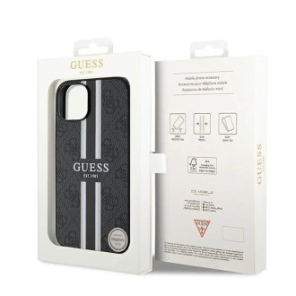 Guess 4G Printed Stripes MagSafe Case pro iPhone 15/14/13 – černý