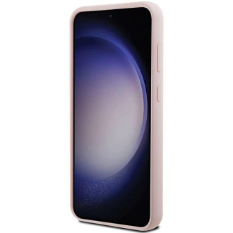 Karl Lagerfeld silikonové pouzdro Choupette Metal Pin pro Samsung Galaxy S23 FE - růžové