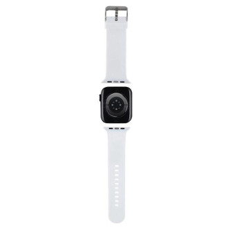 Karl Lagerfeld 3D Gumový řemínek Karl&Choupette Heads pro Apple Watch 38/40/41 mm - bílý
