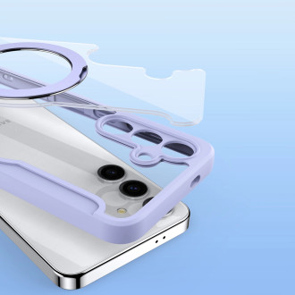 Pouzdro Dux Ducis Skin X Pro s magnetickým kroužkem / stojánkem pro Samsung S24 - fialové