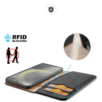 Pouzdro Dux Ducis Hivo s klopou a RFID blokováním pro Samsung Galaxy S24 - černé